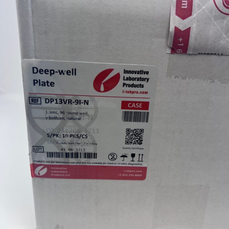 96 Well Plates/ 10pk of 5, case of 5096 Deep Well Plates 1.3 mL/ 10pk of 5, case of 50